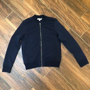 Gorgeous Navy Quilted Bomber Jacket